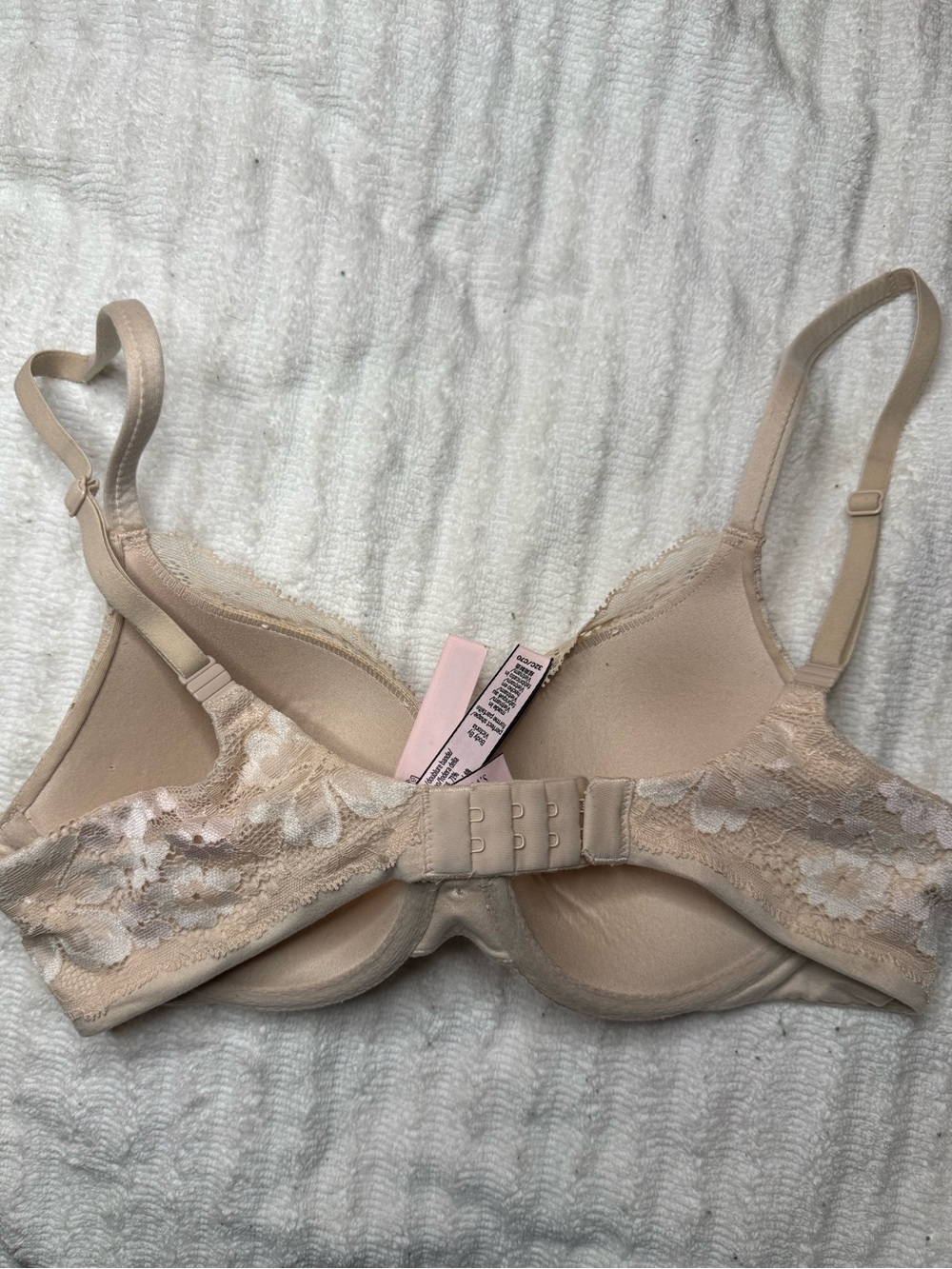 Victoria’s Secret Floral Lace Push Up Bra Nude Beige Underwire Bra - Picture 2 of 4